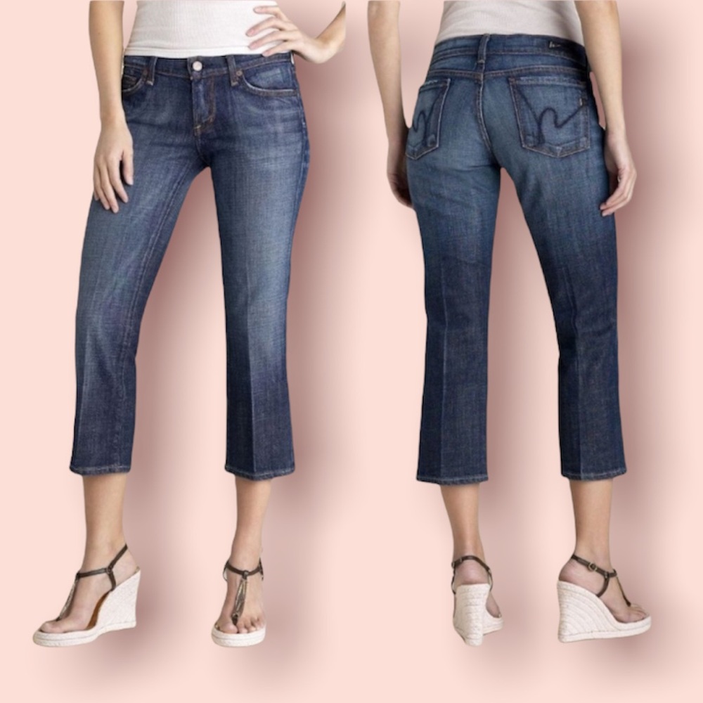 Citizens of humanity #063 kelly cropped Capri denim low waist rise jeans sz 26